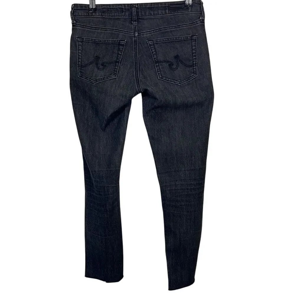 AG Women’s The Jegging Super Skinny Fit Cropped Denim Jeans Black Size 27